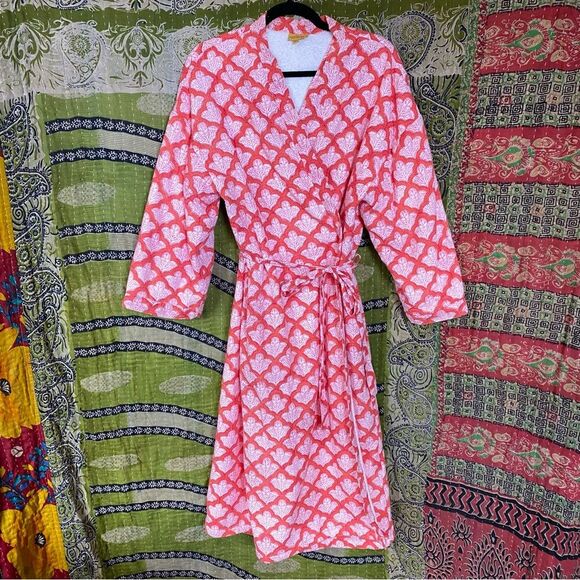 Roberta Roller Rabbit Jemina Terry Cloth Lined Midi Robe Size Extra Small/ Small - Picture 1 of 16